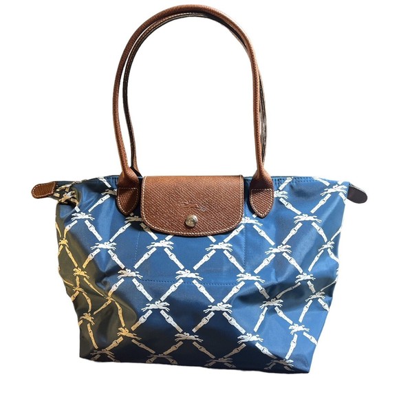 Longchamp Le Pliage Panther Print Nylon Shoulder Bag Color Peacock New